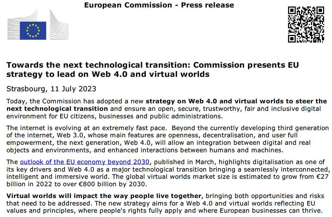 Web 4.0 Comision Europea